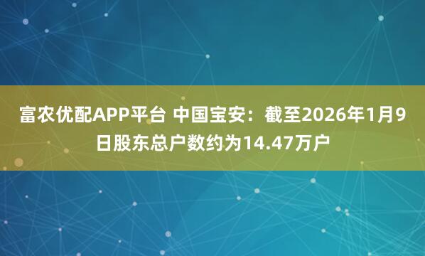 富农优配APP平台 中国宝安：截至2026年1月9日股东总户数约为14.47万户