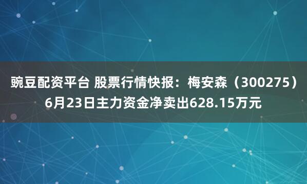 豌豆配资平台 股票行情快报：梅安森（300275）6月23日主力资金净卖出628.15万元